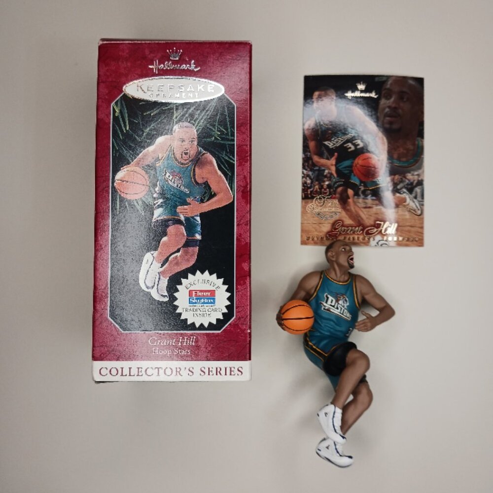 1998 Hallmark Keepsake Ornament Grant Hill Hoop Stars Fleer Skybox Trading Card